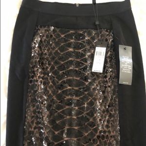 NEW BCBG Auden snake Sequin Pencil Skirt Size M NYE